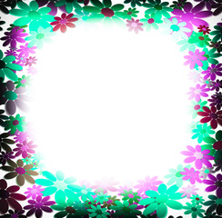 cornice fiori toni acqua marina fux