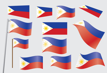 set of flags of Philippines vector illustration