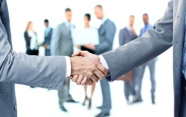 Close up of businessmen shaking hands