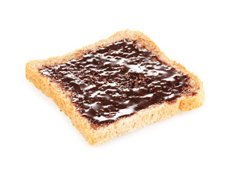 Sandwich with chocolate isolated on white