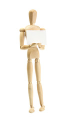 wooden mannequin isolated on white