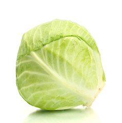 Fototapeta premium whole green cabbage isolated on white