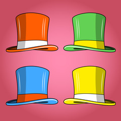 Four colored hats