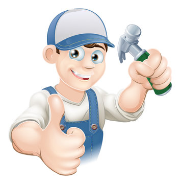 Thumbs up carpenter or builder