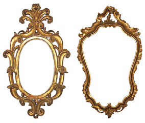 Two Old gilded wooden frames for mirrors