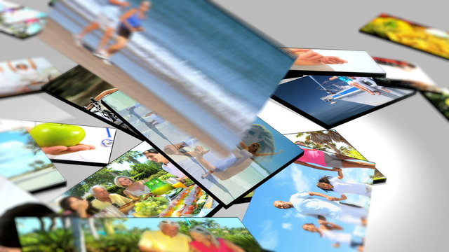 Montage 3D Images Outdoor Activities Healthy Lifestyle