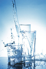 Water splash out of glass