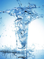Water splash out of glass
