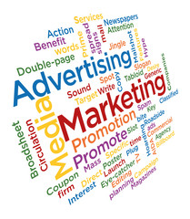 Marketing and advertising cloud word 