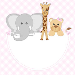 baby animals - leonessa, elefante, giraffa