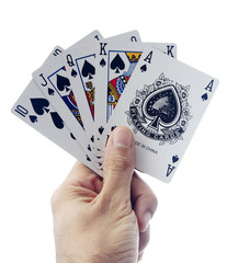 Escalera real de poker aislada