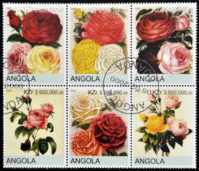 Collection stamps shows roses