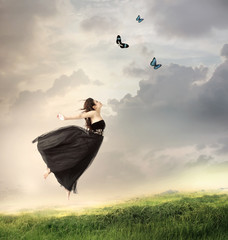 Girl Jumping in the Air