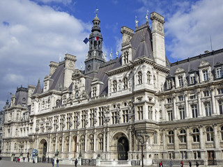 Fototapeta na wymiar Hotel de Ville, Rathaus in Paris, Frankreich