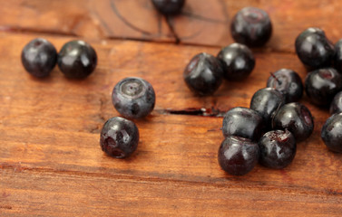 fresh blueberry on wooden background close-up
