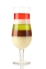 fruit jelly in glass isolated on white
