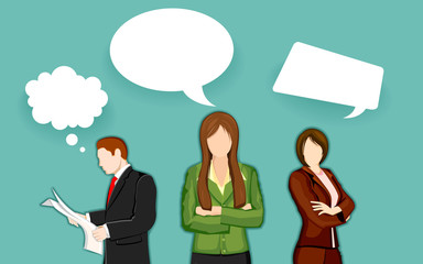 Business People with Chat Bubble