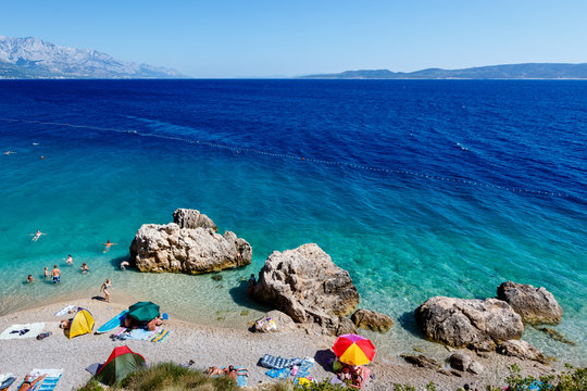 Beautiful Beach and Adriatic Sea with Transparent Blue Water nea