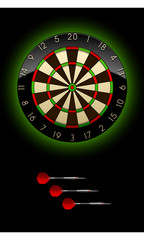 Vector Dartboard with Dart