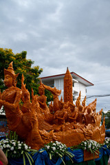 Candle wax carving in Ubonratchathani, Thailand