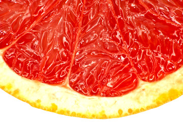 Red grapefruit close-up macro shot