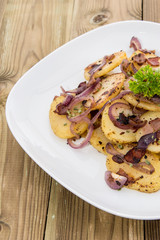 Big portion of fried Potatoes