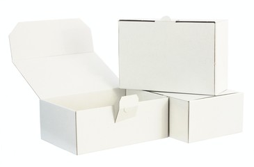 weiße Pappkartons
