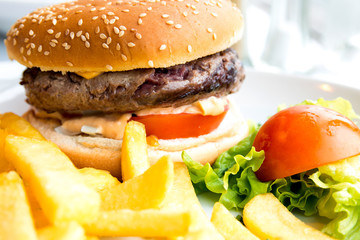 American cheese burger