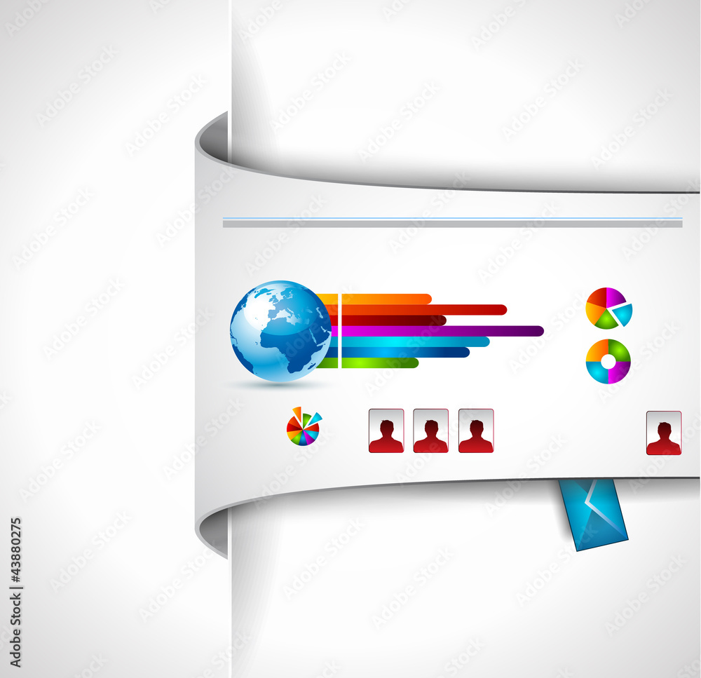 Poster modern web templave with paper style background