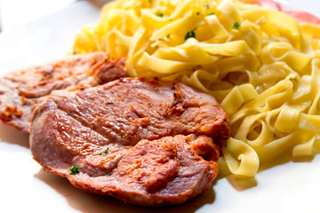 pasta and pork