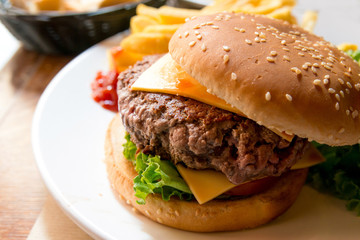 American cheese burger