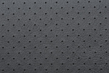 Black Perforated Leather or Skin Texture as Wallpaper - 43880612
