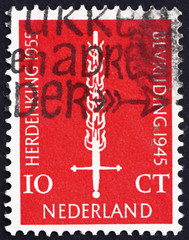 Postage stamp Netherlands 1955 Flaming Sword