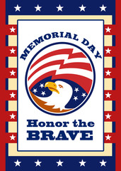 American Eagle Memorial Day Poster Greeting Card