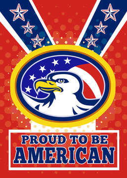 American Proud Eagle Independence Day Poster Greeting Card