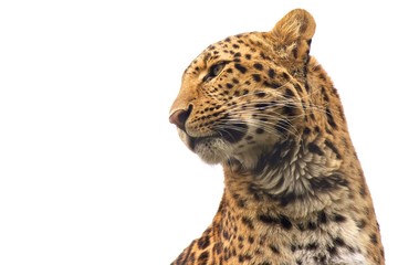 Isolated Chinese Leopard looking out for its prey