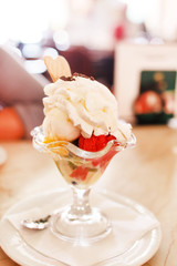 ice cream with fruits