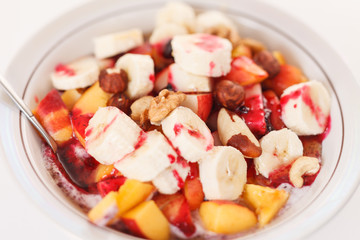 fresh muesli with fruits
