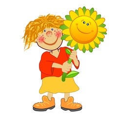 glückliches Kind mit Blume