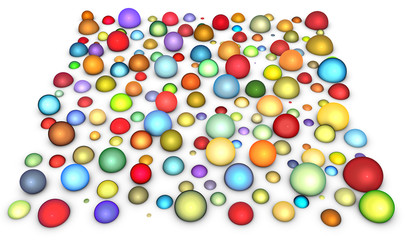 3d render glossy multi colored bubble