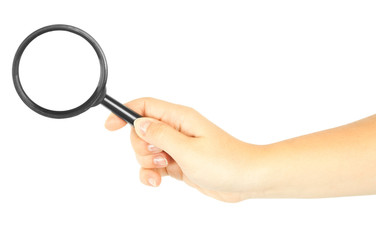 Magnifying glass in hand