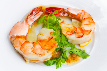 Grilled tiger prawn