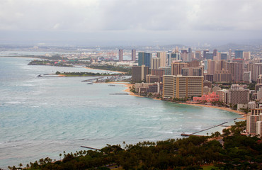 Fototapeta na wymiar Waikiki and Beach, Hawaii