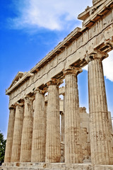 grèce; Athènes : colonnes de temple antique