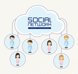 illustration of social networks with characters