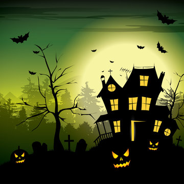 Scary house - Halloween background