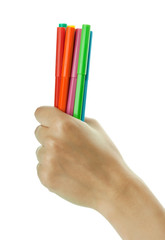 Hand holds markers
