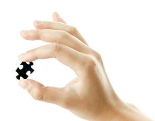 Fototapeta premium Hand hold puzzle