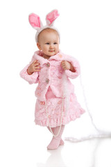 Child in fancy suit isolated on white