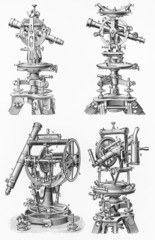 Vintage Theodolites and measurements instruments